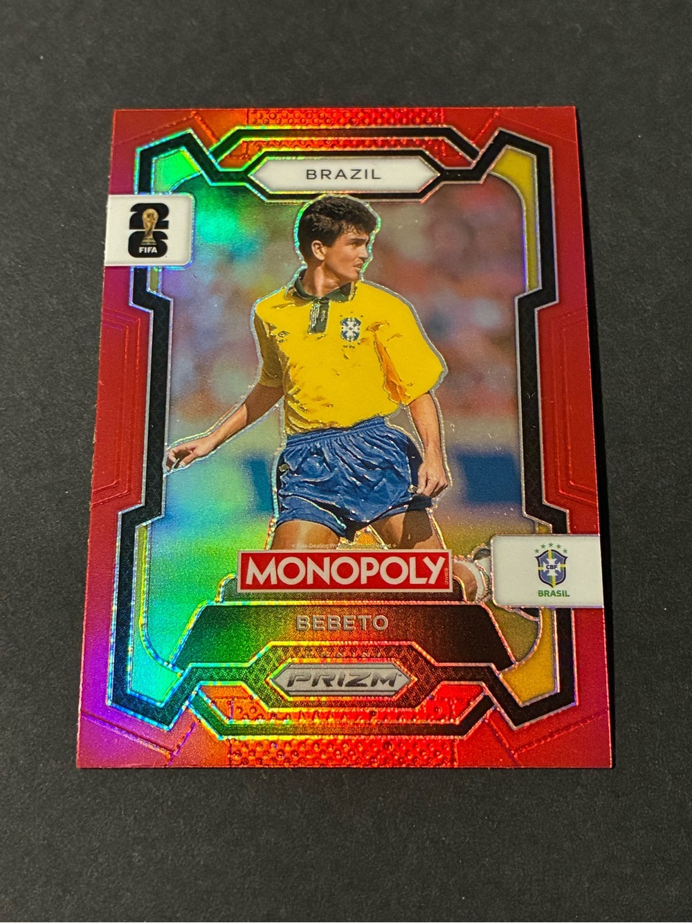 Panini Prizm Monopoly FIFA World Cup 2026 Bebeto Brazil #20 Red Prizm Card